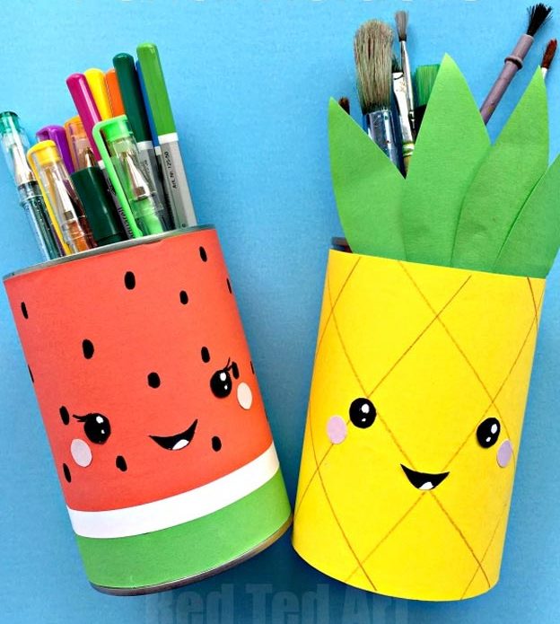 DIY Ideas for Summer - DIY Summer Fruit Pencil Holders Tutorial - How to Make Fruit Pencil Holders - Cute Summery Crafts to Make and Sell - DIY Summer Crafts, Projects, Decor for Kids, Tweens, Teens, Adults, Seniors - Ideas to Make for Lake, Pool, Outdoors - Creative Things to Make for Summertime - Teen Crafts and DIY Projects #teencrafts #diyideas #craftideasforsummer