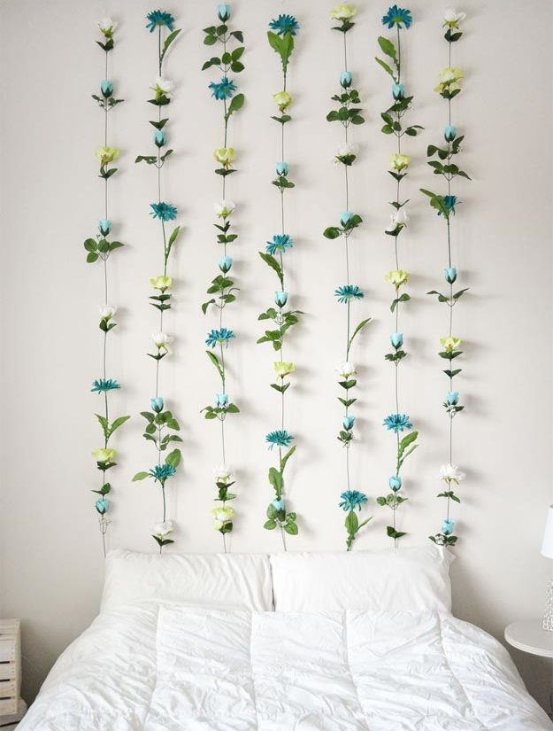 Cool Wall Art Ideas for Teens - How to Make A Wall Hanging - DIY Flower Wall Tutorial - Cheap and Easy DIY Canvas Projects, Paintings and Arts and Crafts for Bedroom Walls - Inexpensive, Quick Project Tutorials for String Art, Crayon, Yarn, Paint Chip, Boho, Simple and Modern Decor for Teens, Teenagers and Tweens - Colorful and Creative Paint, Glue and Mod Podge Craft Idea #teencrafts #diyideas #roomdecor