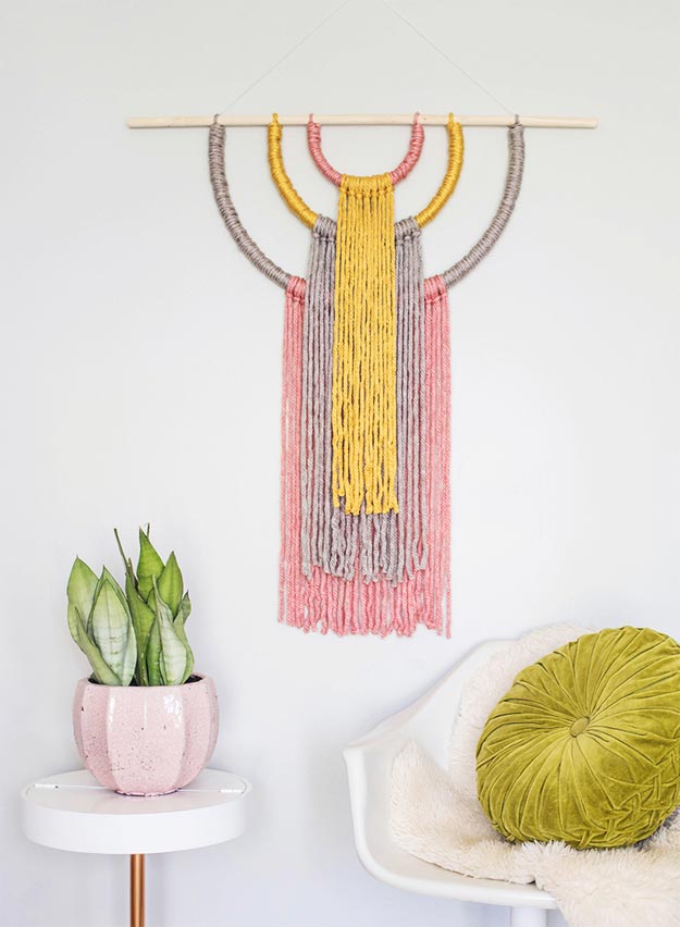 Cool Wall Art Ideas for Teens - DIY Statement Wall Hanging Tutorial - Cheap and Easy DIY Canvas Projects, Paintings and Arts and Crafts for Bedroom Walls - Inexpensive, Quick Project Tutorials for String Art, Crayon, Yarn, Paint Chip, Boho, Simple and Modern Decor for Teens, Teenagers and Tweens - Colorful and Creative Paint, Glue and Mod Podge Craft Idea #teencrafts #diyideas #roomdecor