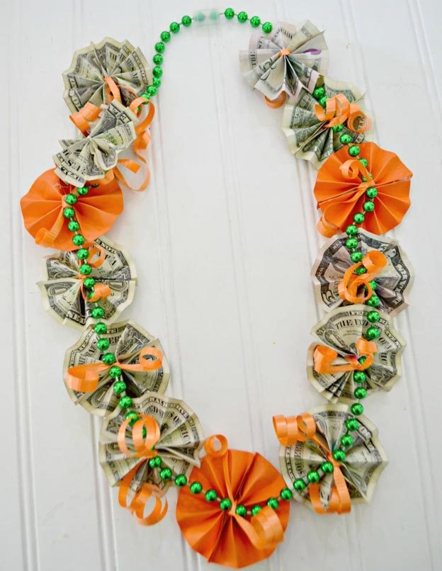 Dollar Store Crafts - DIY Money Lei Tutorial - How to Make A Money Lei - Easy DIY Dollar Tree Crafts - Cheap DIY Projects for Teenagers, Room, Decor, and Gifts - Dollar Tree Crafts to Make and Sell, at Home - Handmade Craft Ideas to Sell with Instructions and Tutorials - Easy Teen Crafts #teencrafts #diyideas #dollarstorecrafts