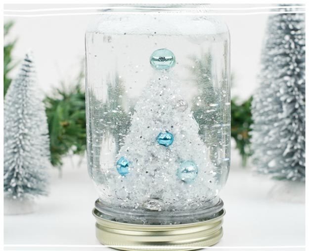 Dollar Store Crafts - DIY Mason Jar Snow Globe Tutorial - How to Make A Mason Jar Snow Globe - Easy DIY Dollar Tree Crafts - Cheap DIY Projects for Teenagers, Room, Decor, and Gifts - Dollar Tree Crafts to Make and Sell, at Home - Handmade Craft Ideas to Sell with Instructions and Tutorials - Easy Teen Crafts #teencrafts #diyideas #dollarstorecrafts