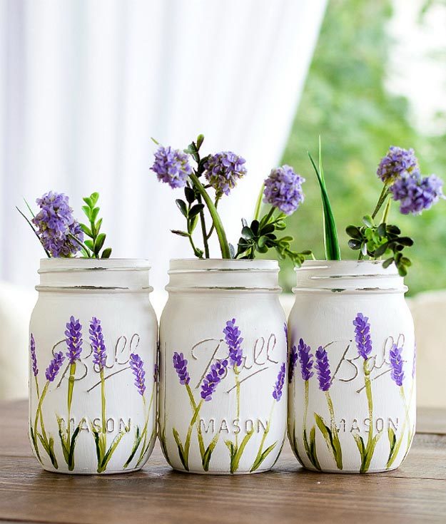 Dollar Store Crafts - DIY Lavender Painted Mason Jar Tutorial - DIY Painted Mason Jar Ideas - Easy DIY Dollar Tree Crafts - Cheap DIY Projects for Teenagers, Room, Decor, and Gifts - Dollar Tree Crafts to Make and Sell, at Home - Handmade Craft Ideas to Sell with Instructions and Tutorials - Easy Teen Crafts #teencrafts #diyideas #dollarstorecrafts