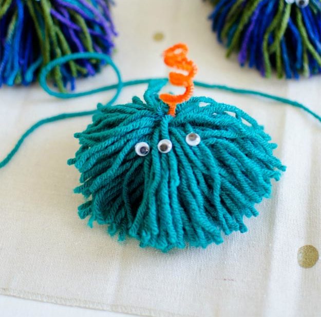 Dollar Store Crafts - DIY Monster Buddies Tutorial - How to Make Monster Pom Poms - Easy DIY Dollar Tree Crafts - Cheap DIY Projects for Teenagers, Room, Decor, and Gifts - Dollar Tree Crafts to Make and Sell, at Home - Handmade Craft Ideas to Sell with Instructions and Tutorials - Easy Teen Crafts #teencrafts #diyideas #dollarstorecrafts