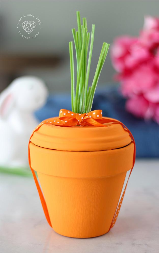 Dollar Store Crafts - DIY Terra Cotta Pot Carrot Tutorial - DIY Terra Cotta Pot Crafts - Easy DIY Dollar Tree Crafts - Cheap DIY Projects for Teenagers, Room, Decor, and Gifts - Dollar Tree Crafts to Make and Sell, at Home - Handmade Craft Ideas to Sell with Instructions and Tutorials - Easy Teen Crafts #teencrafts #diyideas #dollarstorecrafts