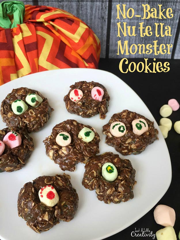 Cool and Easy Dessert Recipes For Teens to Make at Home - No-Bake Nutella Monster Cookies - Fun Desserts to Make With Chocolate, Fruit, Whipped Cream, Low Sugar, and Banana - Cake, Cookies, Pie, Ice Cream Shakes and Pops Made With Healthy Ingredients and Food You Love - Quick Recipe Ideas for No Bake and 5 Minute Dessert At Home #teencrafts #easyrecipes #dessertideas