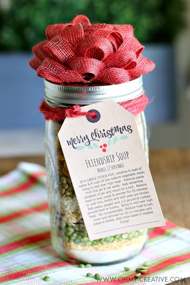 Gifts in A Jar Ideas, Recipes - Friendship Soup In a Jar - Inexpensive Gifts You Can Make For Friends and Neighbors - Gift Jars for Christmas, Teachers - Cute Gift Ideas in Mason Jars - What to Put in Jar as A Gift - Cheap and Easy Gifts