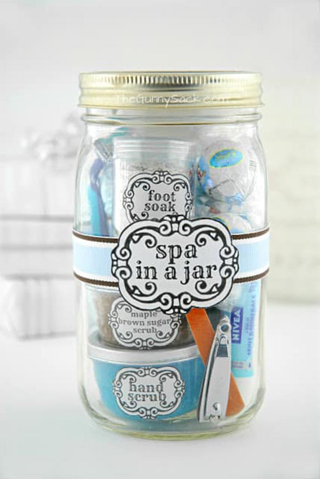 DIY Gifts for Teens and Adults - How to Make a Spa In a Jar - Creative Gifts in a Jar - Mason Jar Gifts for Friends, Boyfriend, Bestfriend, Brother, Dad - DIY Gift Ideas - Handmade Gift Ideas - Step by Step Craft Tutorials