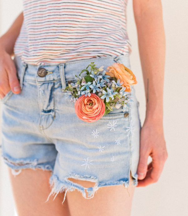DIY Boho Fashion Ideas - DIY Embroidered Jean Shorts Tutorial - How to Make Your Own Boho Clothes, Sandals, Jewelry At Home - Boho Fashion Style - Cute DIY Boho Clothing, Clothes, Fashion - Homemade Bohemian Clothing #teencrafts #diyideas #diybohofashion #diybohoclothes