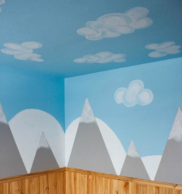 Painting Ideas for Room - DIY Mountain Wall Tutorial - Easy Painting Ideas for Walls - Ways to Paint Walls - Wall Paint Inspiration - Teen Room Decor Ideas #teencrafts #paintwalls #diyideas
