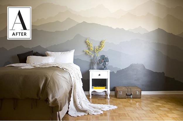 Painting Ideas for Room - DIY Mountain Mural Wall Tutorial - Easy Painting Ideas for Walls - Ways to Paint Walls - Wall Paint Inspiration - Teen Room Decor Ideas #teencrafts #paintwalls #diyideas