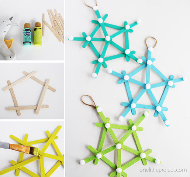 DIY Ideas With Popsicle Sticks - Popsicle Stick Crafts - DIY Popsicle Stick Snowflakes Tutorial - Ideas to Make With Cheap Craft Supplies - Easy and Cheap DIY Crafts for Kids to Make at Home - How to Make Crafts With Popsicle Sticks #teencrafts #diyideas #popsiclestickcrafts