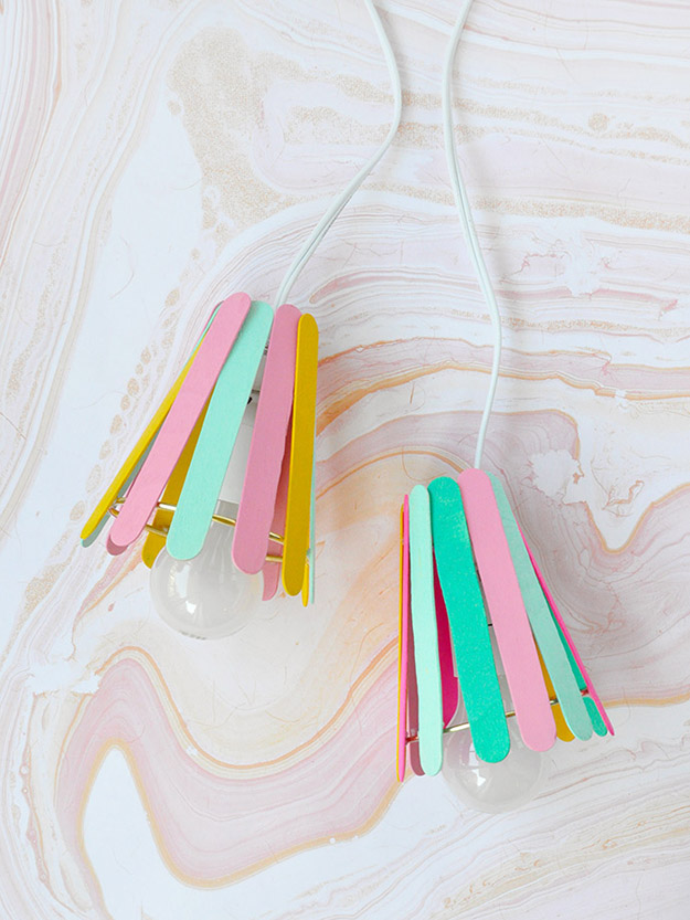Creative DIY Crafts for Kids to Make at Home - Popsicle Stick Crafts Step by Step - How to Make Popsicle Stick Lamps - How to Make a Lamp out Of Popsicle Sticks - Cheap Craft Ideas for Boys, Girls, Teens - How to Make Popsicle Stick Crafts - Popsicle Stick Art - Easy Summertime Crafts #kidcrafts #diyprojects #popsiclestickcraftideas