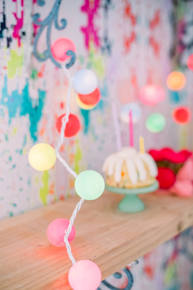 DIY Ideas With String Lights - DIY Ping Pong Ball String Lights Tutorial - Fun String Light Ideas - Easy, Fun, Cool Decor To Make With String Lights - Cheap Room Decor Ideas for Teens, Fun Apartment Lighting Projects and Creative Ways to Decorate Your Bedroom - How To Decorate Teens and Teenagers Bedrooms #teencrafts #diyideas #stringlights