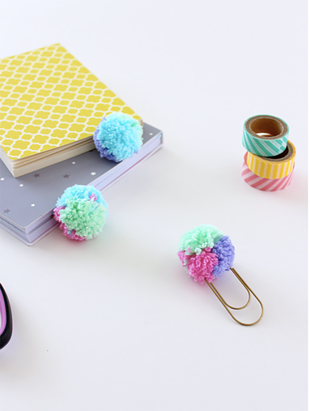 Cheap Crafts - DIY Pastel Pom Pom Paper Clips Tutorial - How to Make Pom Pom Paper Clips - Inexpensive Craft Project Ideas for Teenagers, Teens and Adults - Easy DIY Ideas To Make On A Budget - Cool Dollar Store Crafts and Things You Can Make For Free - Homemade Wall Art and Room Decor, Gifts and Presents, Tutorials and Step by Step Instructions #teencrafts #cheapcrafts #diyideas