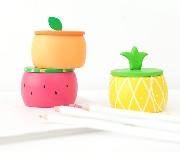DIY Ideas for Summer - DIY Fruity Wooden Bracelet Trinket Boxes Tutorial - How to Make Cute Trinket Boxes - Cute Summery Crafts to Make and Sell - DIY Summer Crafts, Projects, Decor for Kids, Tweens, Teens, Adults, Seniors - Ideas to Make for Lake, Pool, Outdoors - Creative Things to Make for Summertime - Teen Crafts and DIY Projects #teencrafts #diyideas #craftideasforsummer