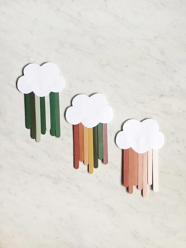 Popsicle Sticks DIY Crafts - DIY Popsicle Stick Clouds Tutorial - Craft Ideas With Popsicle Sticks for Adults - Handmade Craft Ideas to Sell with Instructions and Tutorials - Easy Teen Crafts - DIY Projects for Kids, Teenagers, Adults #craftsforadults #diyprojectstomakeandsell #quickcraftideas #easydiycrafts