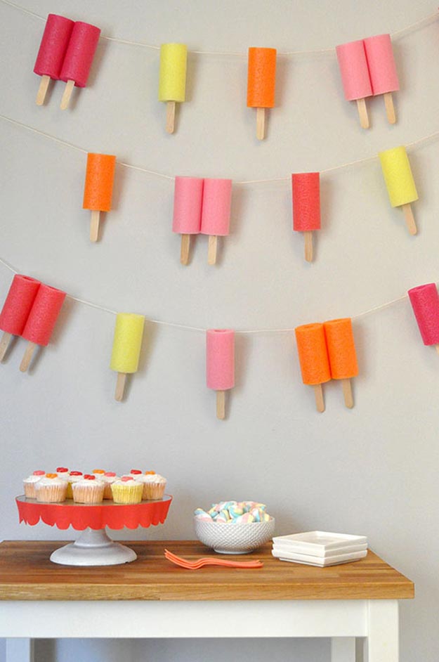 DIY Ideas With Popsicle Sticks - Popsicle Stick Crafts - DIY Popsicle Garland Tutorial - Ideas to Make With Cheap Craft Supplies - Easy and Cheap DIY Crafts for Kids to Make at Home - How to Make Crafts With Popsicle Sticks #teencrafts #diyideas #popsiclestickcrafts