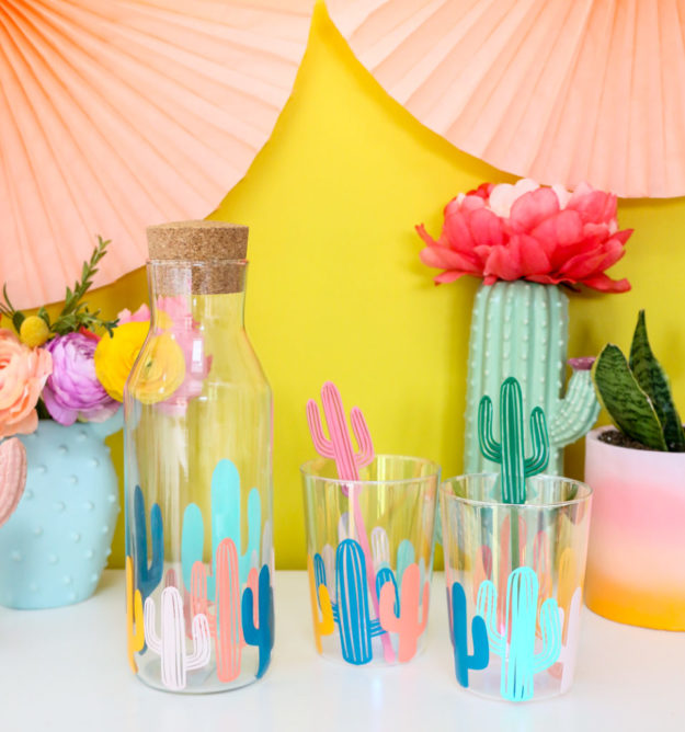 Crafts To Make and Sell For Teens - DIY Colorful Cactus Glass Tutorial - Easy Craft Project Ideas To Make for Selling On Etsy and Online - Cool Ideas and DIY Ideas You Can Sell On Etsy - Fun and Cheap Do It Yourself Projects for Teenagers to Make Extra Money This Summer #teencrafts #craftstomakeandsell #diyideas
