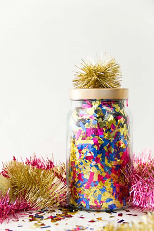 Jar Gift Ideas - DIY Confetti Surprise Jars - Food, Cookie, Birthday Gifts in A Jar Ideas - Easy and Quick Last Minute Gift Ideas for Hostess - Simple Gift ideas to Make for A Teenager - Gifts in A Jar Recipes - Easy Teen Crafts - Mason Jar Gifts For Friends 