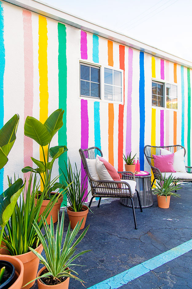 Painting Ideas for Room - DIY Rainbow Striped Wall - How to Paint A Rainbow Striped Wall - Easy Painting Ideas for Walls - Ways to Paint Walls - Wall Paint Inspiration - Teen Room Decor Ideas #teencrafts #paintwalls #diyideas