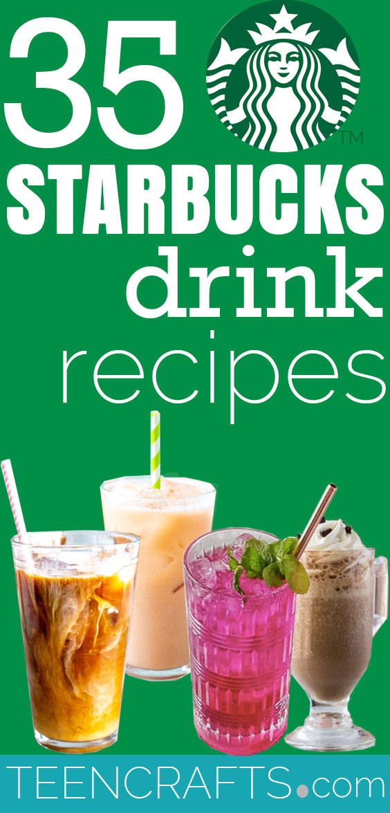 Starbucks Drink Recipes - Collers, Latte, Mocha and Iced Coffee Drinks - Starbucks Recipe Copycats to Make at Home - Frozen Frappucino, Coolers and Coffees