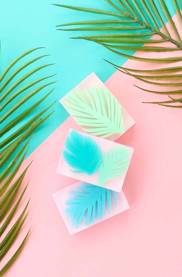 How to Make Soap at Home - DIY Palm Leaf Soaps - Easy Soap Making Recipes Free - Cool Melt and Pour Recipe Ideas - Best DIY Ideas to Sell - DIY Projects for Teens and Adults - Handmade Craft Ideas to Sell with Instructions and Tutorials #teencrafts #soapcrafts #soaprecipes